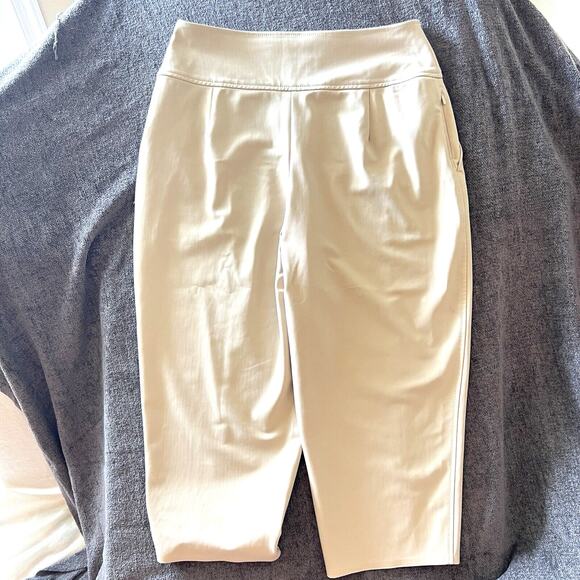 ATHLETA Stellar Wide Crop Pants Women's Size 10P Beige Tan Petite Pockets - Picture 2 of 8
